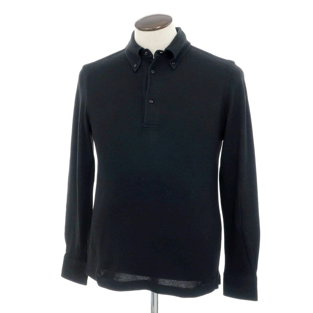 [Used] GUY ROVER UNITED ARROWS special order cotton pique button-down collar long sleeve polo shirt black [L] [Condition rank B] [Men&