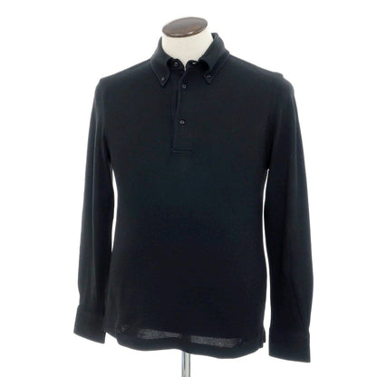[Used] GUY ROVER UNITED ARROWS special order cotton pique button-down collar long sleeve polo shirt black [L] [Condition rank B] [Men&