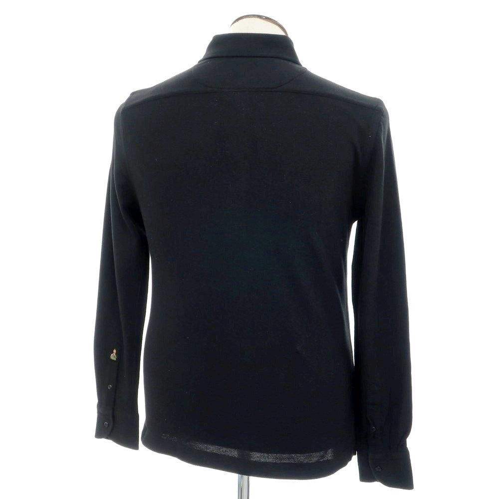[Used] GUY ROVER UNITED ARROWS special order cotton pique button-down collar long sleeve polo shirt black [L] [Condition rank B] [Men&