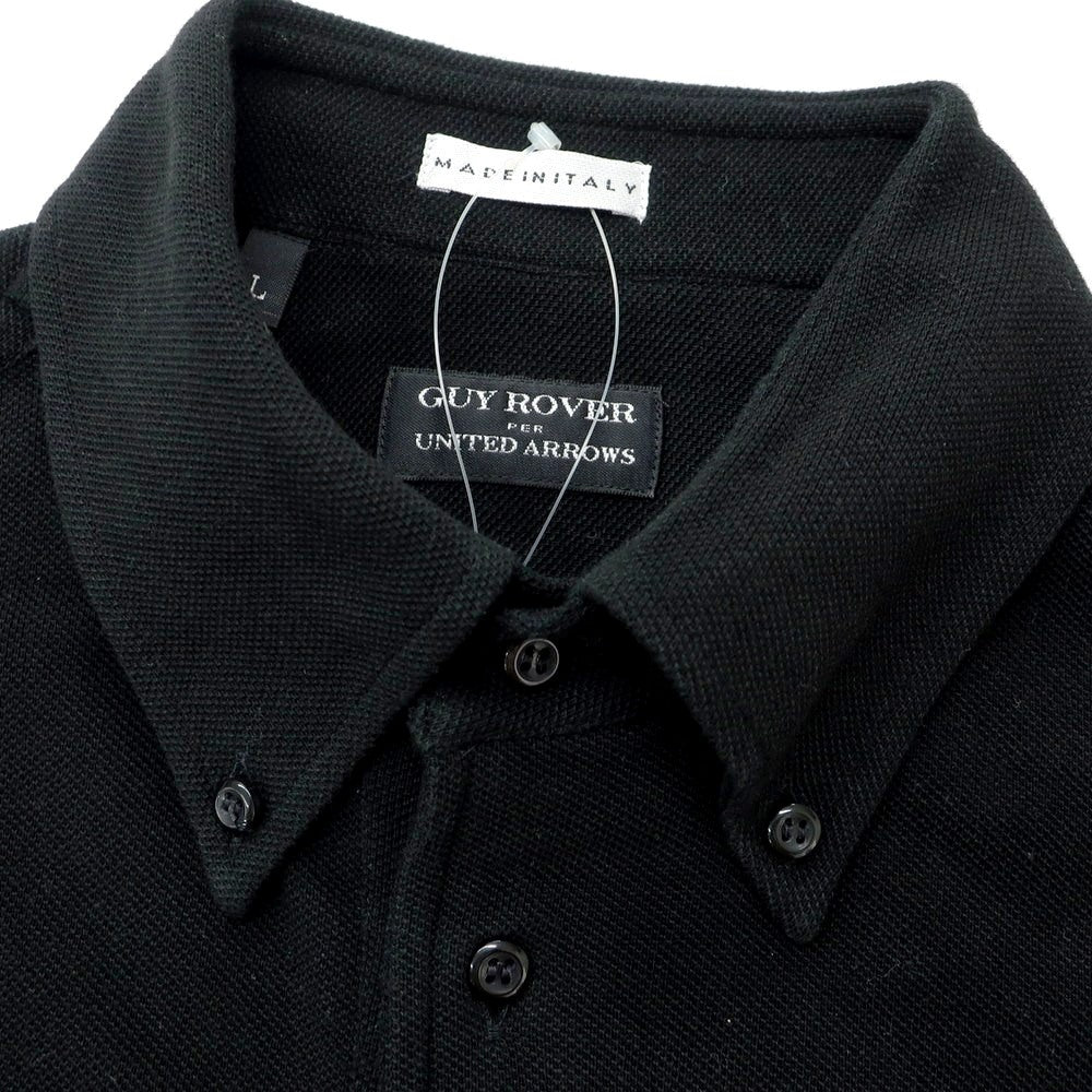 [Used] GUY ROVER UNITED ARROWS special order cotton pique button-down collar long sleeve polo shirt black [L] [Condition rank B] [Men&
