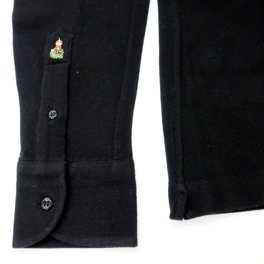 [Used] GUY ROVER UNITED ARROWS special order cotton pique button-down collar long sleeve polo shirt black [L] [Condition rank B] [Men&