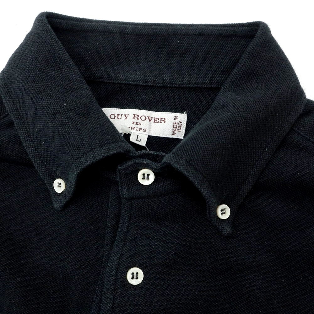 [Used] GUY ROVER SHIPS special order cotton button-down collar short-sleeve polo shirt black [L] [Condition rank B] [Men&