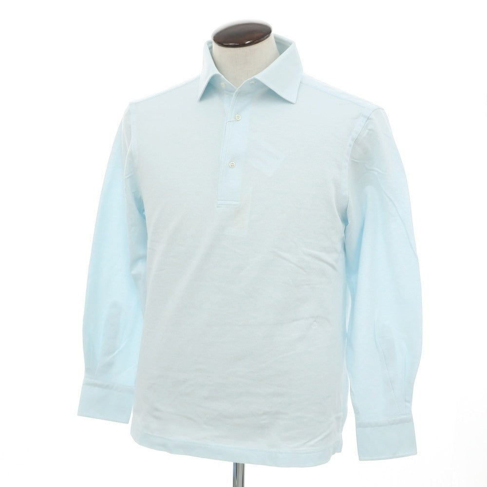 [Used] GUY ROVER Cotton Pique Long Sleeve Polo Shirt Ice Blue [L] [Condition Rank B] [Men&