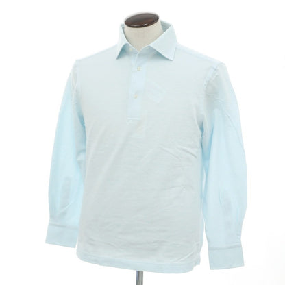 [Used] GUY ROVER Cotton Pique Long Sleeve Polo Shirt Ice Blue [L] [Condition Rank B] [Men&