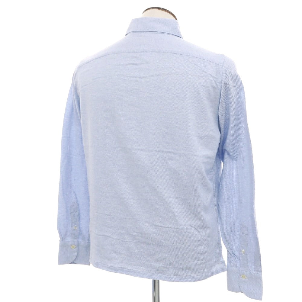 [Used] Finamore Cotton Long Sleeve Polo Shirt Blue x White [42] [Condition Rank B] [Men&
