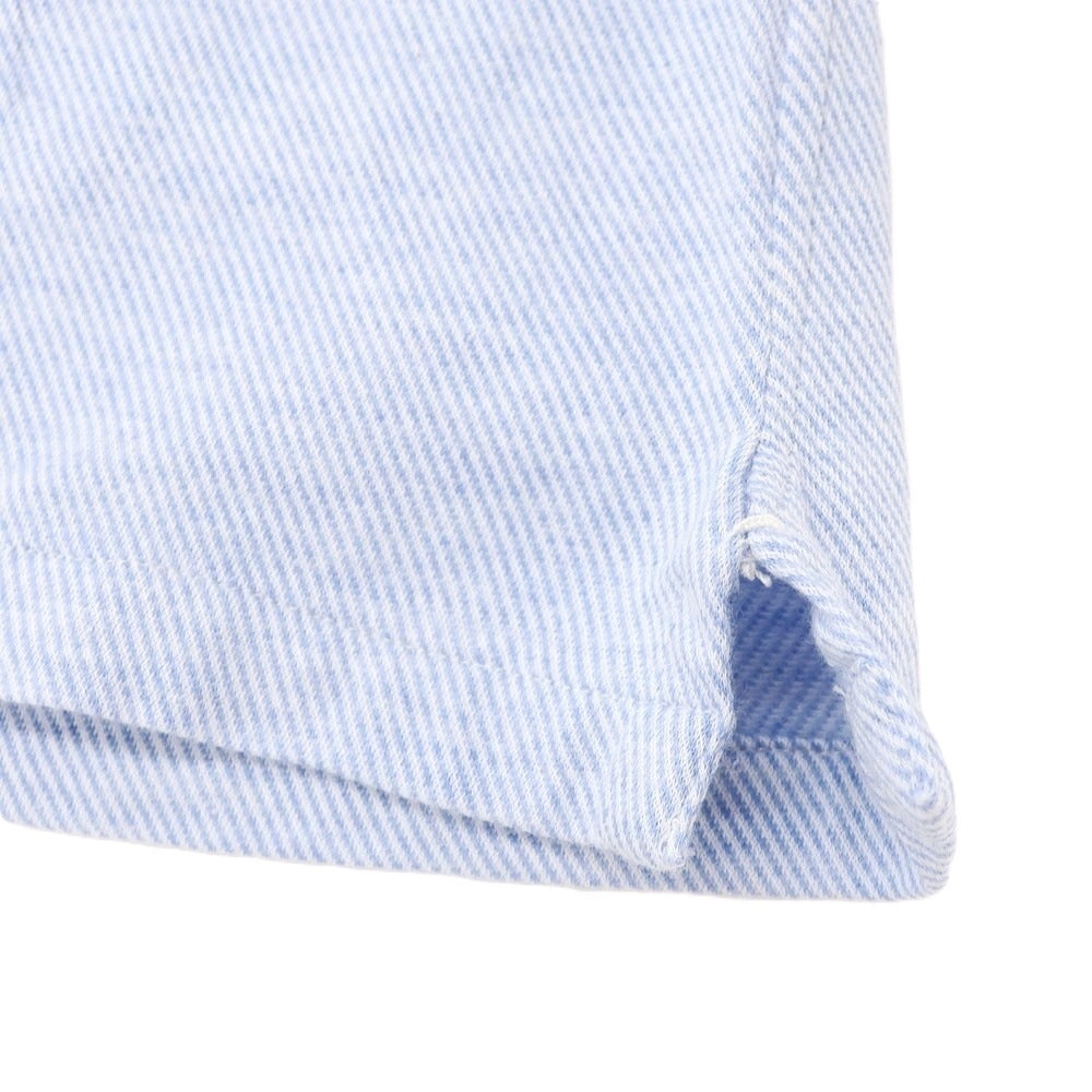 [Used] Finamore Cotton Long Sleeve Polo Shirt Blue x White [42] [Condition Rank B] [Men&