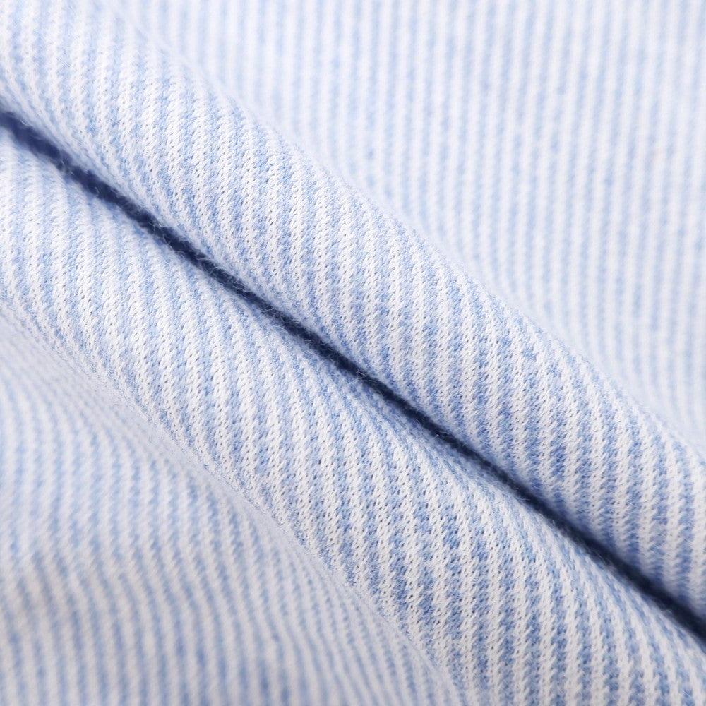 [Used] Finamore Cotton Long Sleeve Polo Shirt Blue x White [42] [Condition Rank B] [Men&