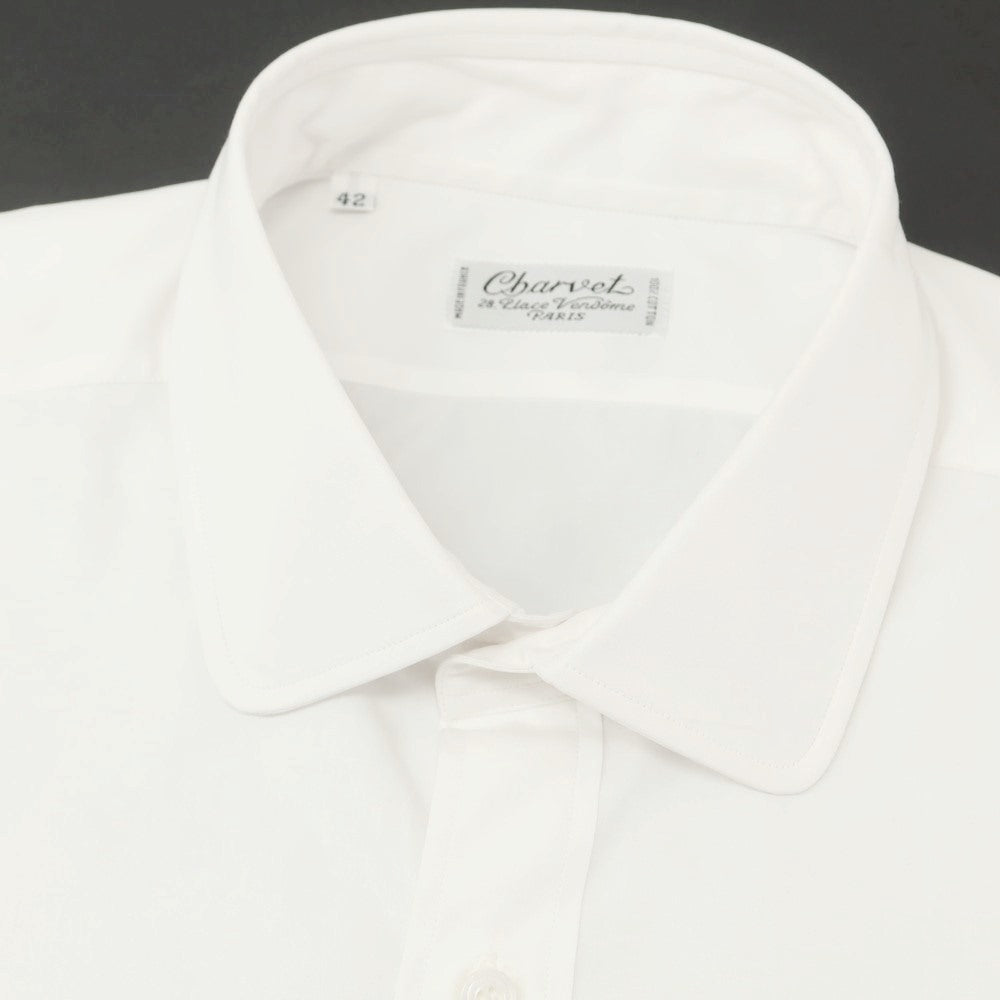 [Used] CHARVET Broad Cotton Round Collar Dress Shirt White [42] [Condition Rank A] [Men&