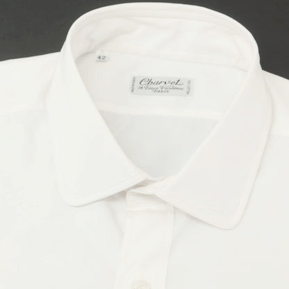 [Used] CHARVET Broad Cotton Round Collar Dress Shirt White [42] [Condition Rank A] [Men&