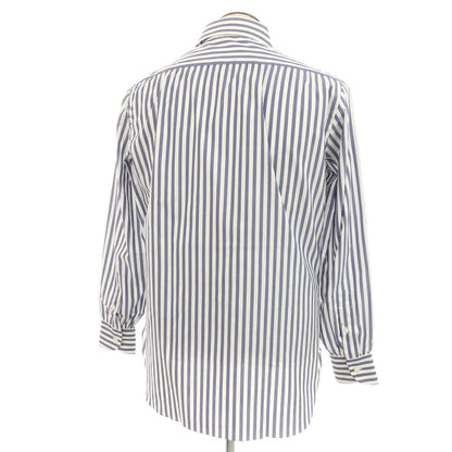 [Used] Sartoria Attolini Broad Cotton Striped Dress Shirt White x Navy [42] [Condition Rank A] [Men&