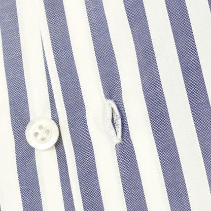 [Used] Sartoria Attolini Broad Cotton Striped Dress Shirt White x Navy [42] [Condition Rank A] [Men&