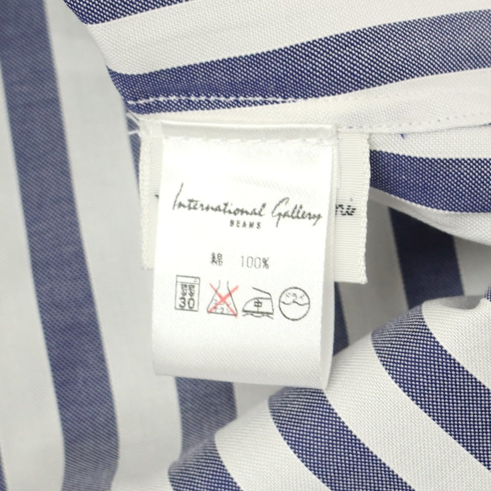 [Used] Sartoria Attolini Broad Cotton Striped Dress Shirt White x Navy [42] [Condition Rank A] [Men&