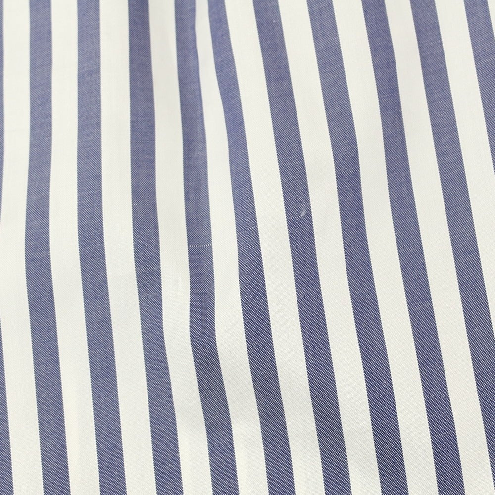 [Used] Sartoria Attolini Broad Cotton Striped Dress Shirt White x Navy [42] [Condition Rank A] [Men&