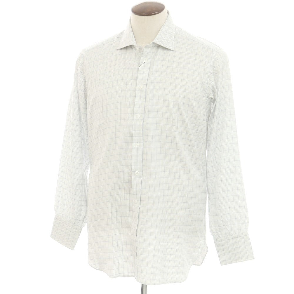 [Used] [Unused] Turnbull &amp;amp; Asser Check Dress Shirt Light Gray x White [42] [Condition Rank S] [Men&