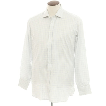 [Used] [Unused] Turnbull &amp;amp; Asser Check Dress Shirt Light Gray x White [42] [Condition Rank S] [Men&
