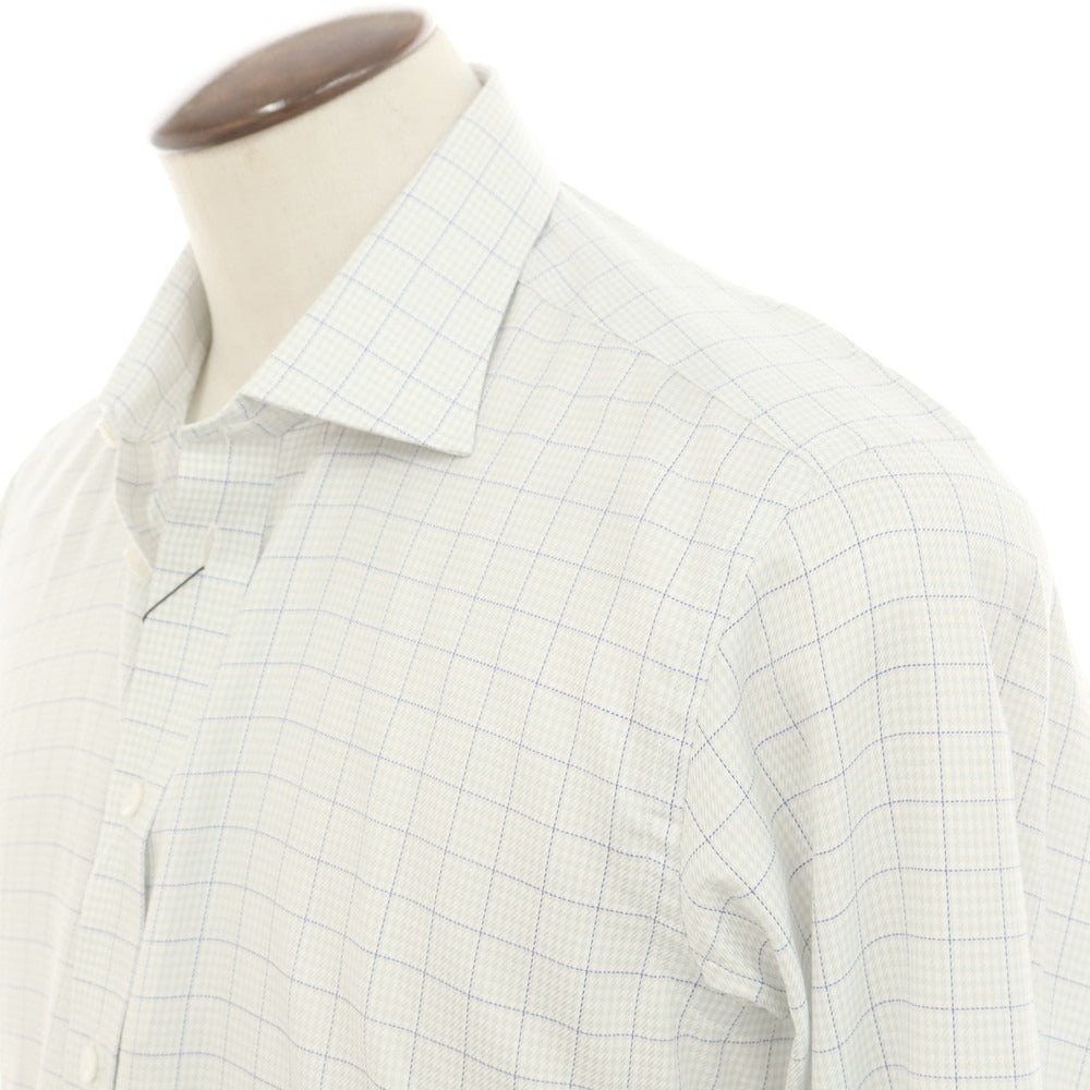 [Used] [Unused] Turnbull &amp;amp; Asser Check Dress Shirt Light Gray x White [42] [Condition Rank S] [Men&
