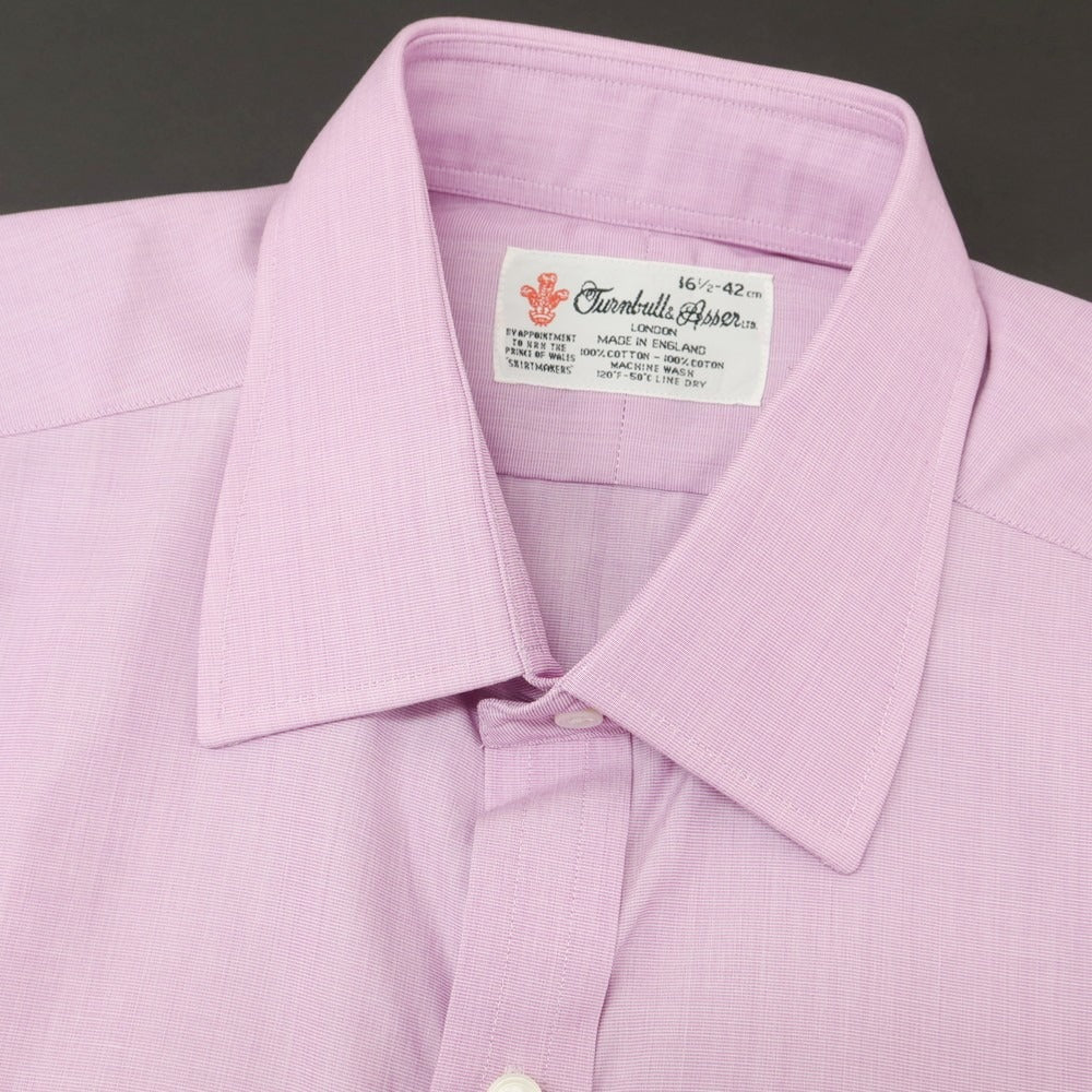 [Used] Turnbull &amp;amp; Asser Broad Cotton Dress Shirt Pink Purple [42] [Condition Rank A] [Men&