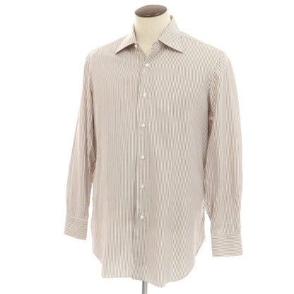 [Used] BARBA Striped Dress Shirt Brown x White [42] [Condition Rank C] [Men&