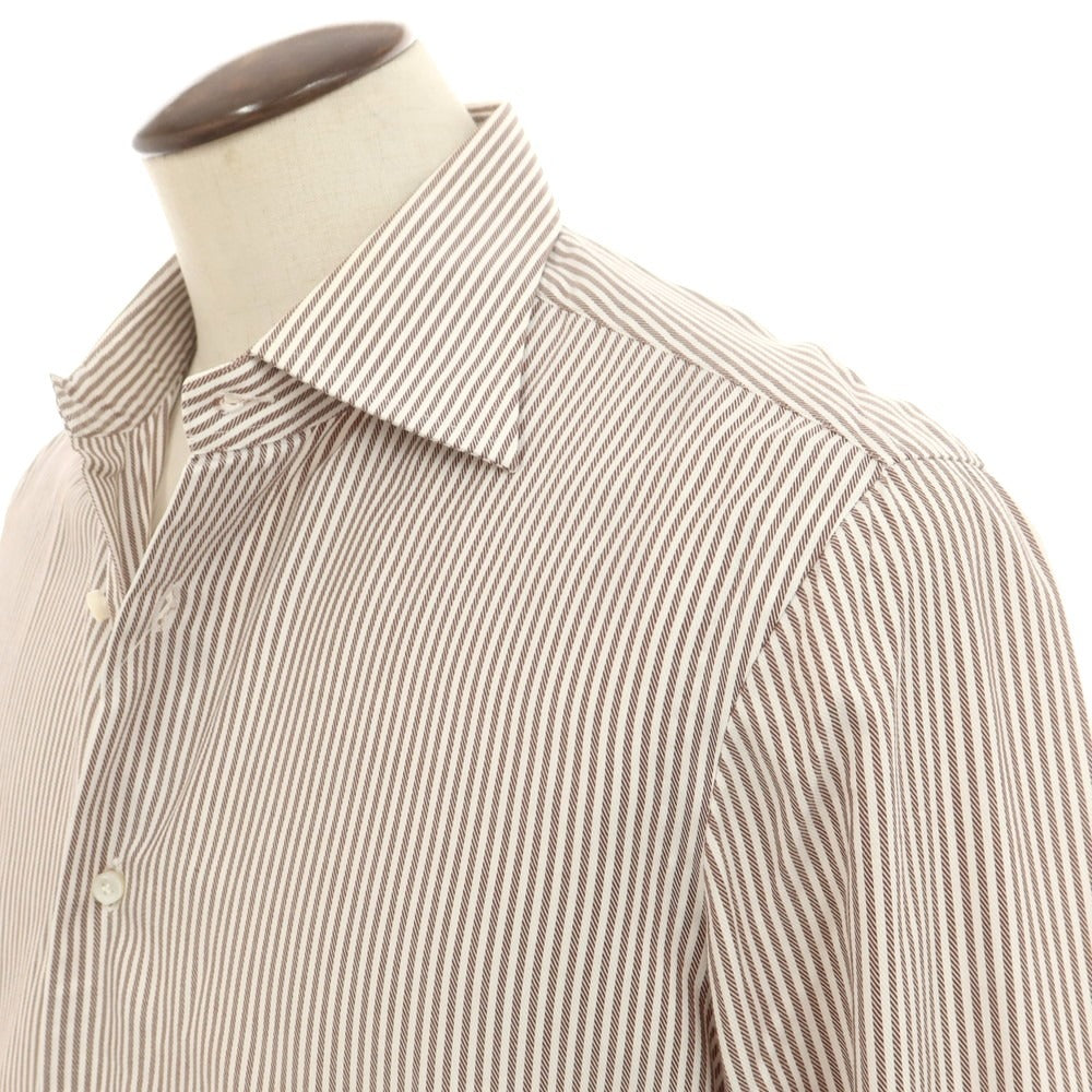 [Used] BARBA Striped Dress Shirt Brown x White [42] [Condition Rank C] [Men&