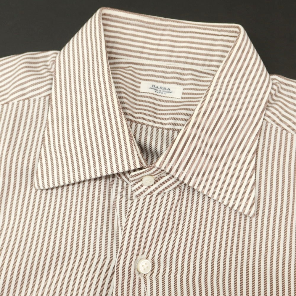 [Used] BARBA Striped Dress Shirt Brown x White [42] [Condition Rank C] [Men&