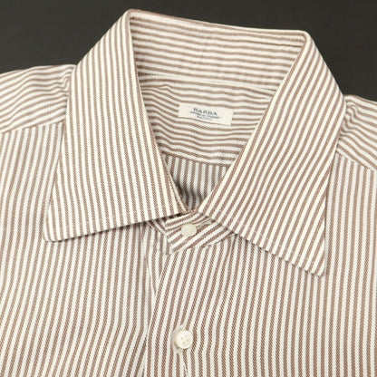 [Used] BARBA Striped Dress Shirt Brown x White [42] [Condition Rank C] [Men&