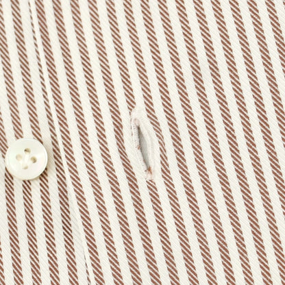 [Used] BARBA Striped Dress Shirt Brown x White [42] [Condition Rank C] [Men&