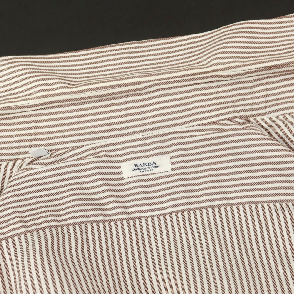[Used] BARBA Striped Dress Shirt Brown x White [42] [Condition Rank C] [Men&