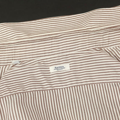 [Used] BARBA Striped Dress Shirt Brown x White [42] [Condition Rank C] [Men&
