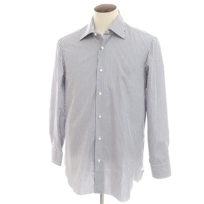 [Used] BARBA BARNEYS NEWYORK special order striped dress shirt, navy x white [42] [Condition rank B] [Men&
