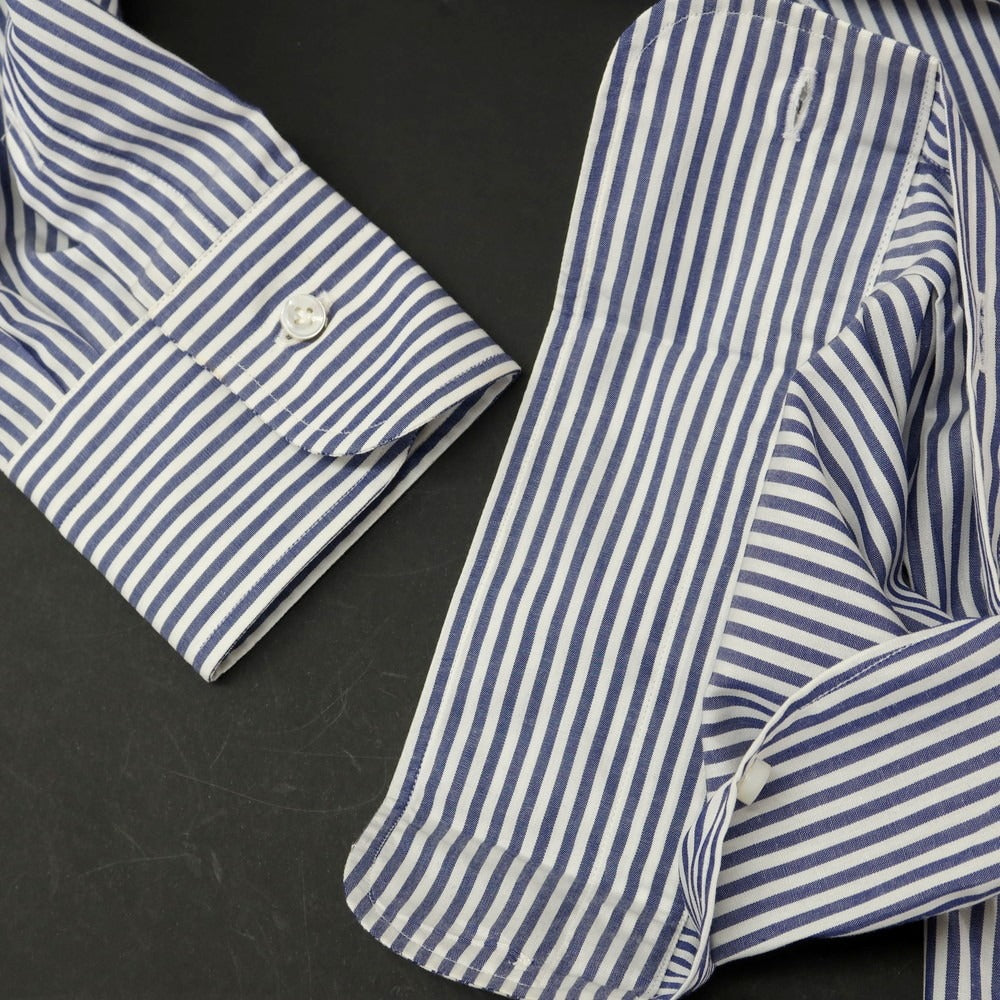 [Used] BARBA BARNEYS NEWYORK special order striped dress shirt, navy x white [42] [Condition rank B] [Men&