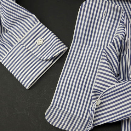 [Used] BARBA BARNEYS NEWYORK special order striped dress shirt, navy x white [42] [Condition rank B] [Men&