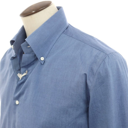 [Used] [Unused] Luigi Borrelli GABLE Button-down Dress Shirt Navy Blue [42] [Condition Rank S] [Men&
