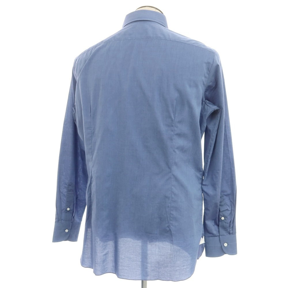 [Used] [Unused] Luigi Borrelli GABLE Button-down Dress Shirt Navy Blue [42] [Condition Rank S] [Men&