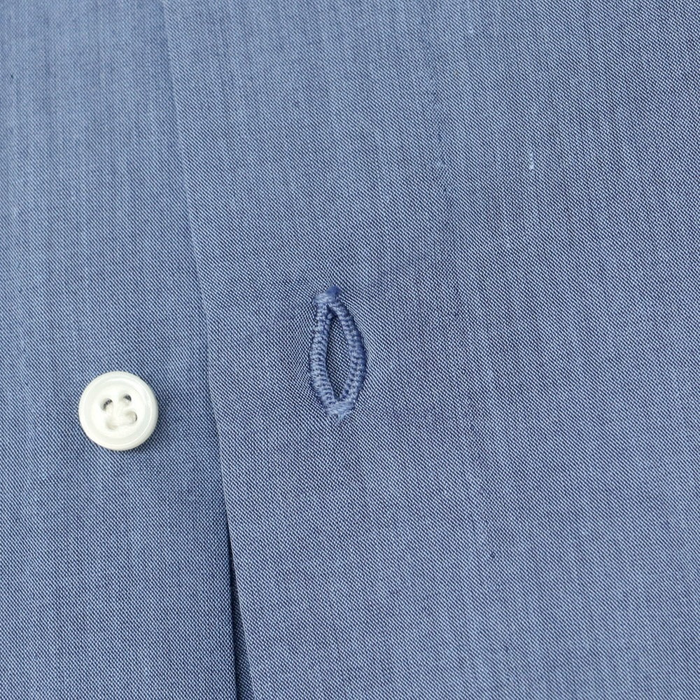 [Used] [Unused] Luigi Borrelli GABLE Button-down Dress Shirt Navy Blue [42] [Condition Rank S] [Men&