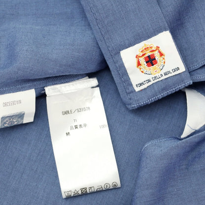 [Used] [Unused] Luigi Borrelli GABLE Button-down Dress Shirt Navy Blue [42] [Condition Rank S] [Men&