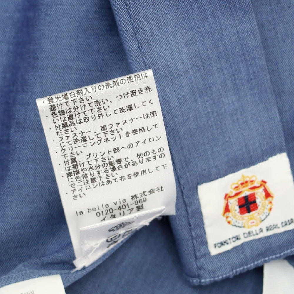 [Used] [Unused] Luigi Borrelli GABLE Button-down Dress Shirt Navy Blue [42] [Condition Rank S] [Men&