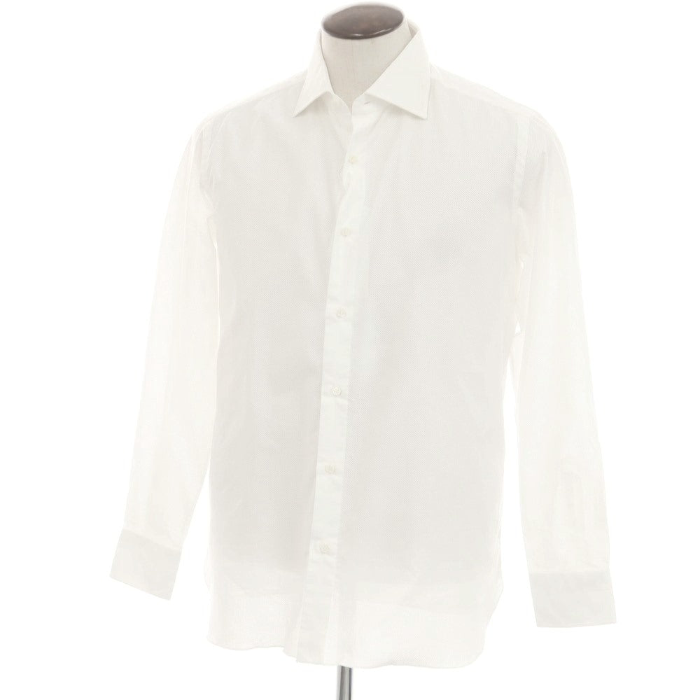 [Used] Luigi Borrelli LUCIANO Mesh Cotton Dress Shirt White [42] [Condition Rank B] [Men&