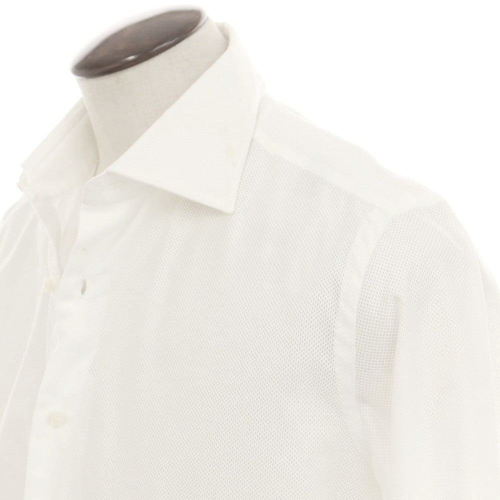 [Used] Luigi Borrelli LUCIANO Mesh Cotton Dress Shirt White [42] [Condition Rank B] [Men&