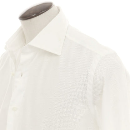 [Used] Luigi Borrelli LUCIANO Mesh Cotton Dress Shirt White [42] [Condition Rank B] [Men&