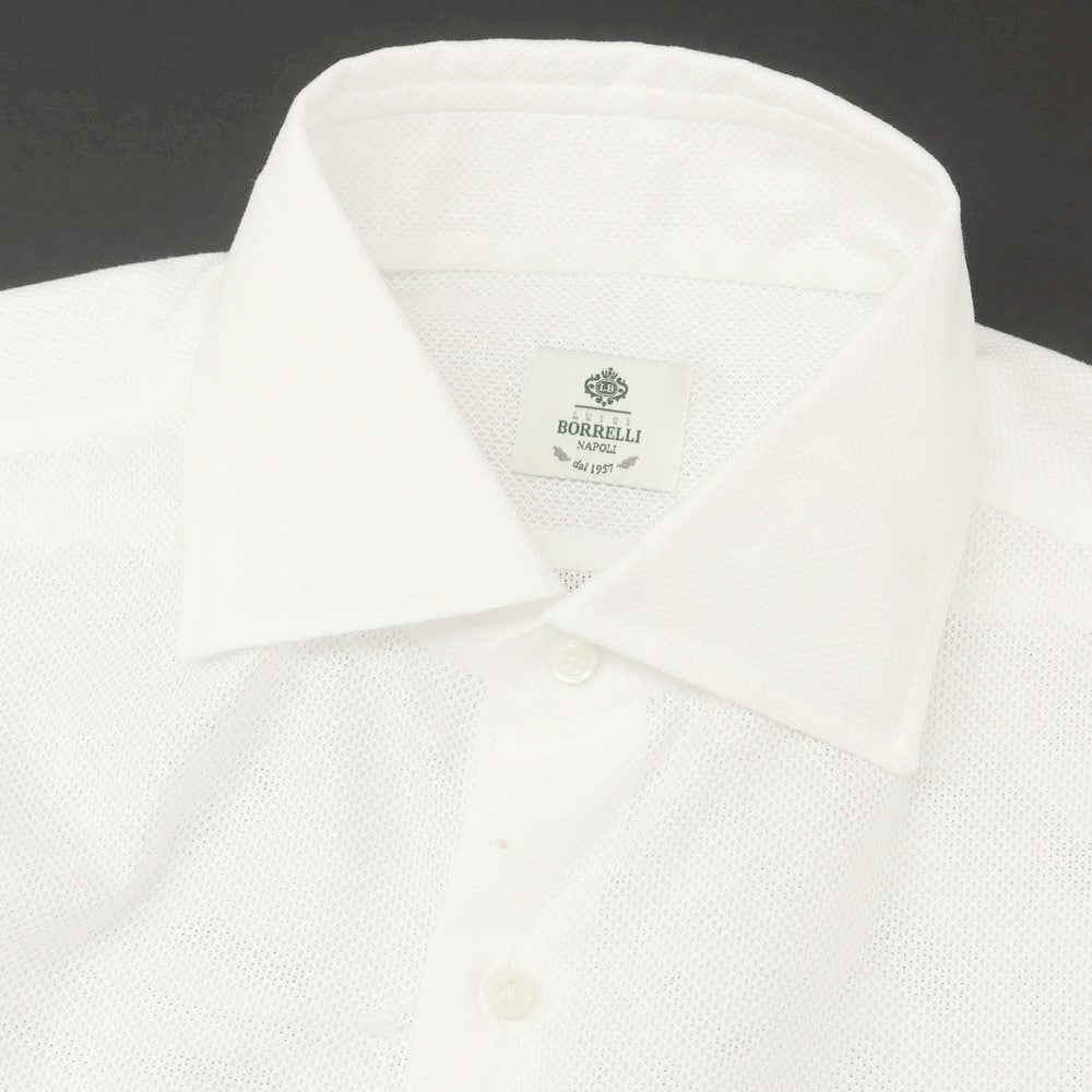 [Used] Luigi Borrelli LUCIANO Mesh Cotton Dress Shirt White [42] [Condition Rank B] [Men&