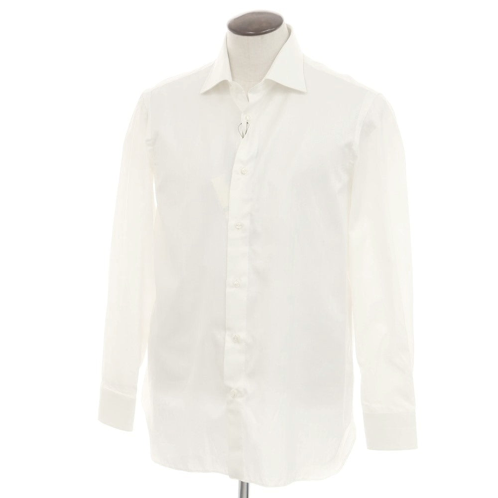 [Used] Luigi Borrelli LUCIANO Herringbone Cotton Dress Shirt White [43] [Condition Rank B] [Men&