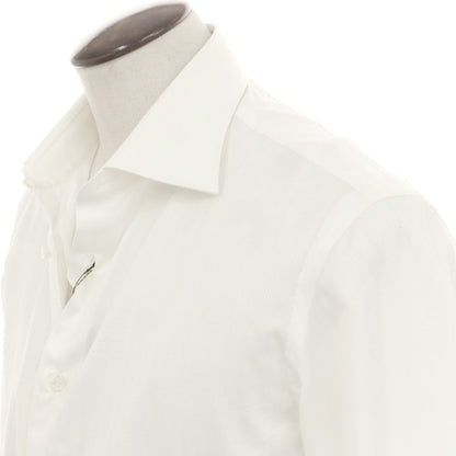 [Used] Luigi Borrelli LUCIANO Herringbone Cotton Dress Shirt White [43] [Condition Rank B] [Men&