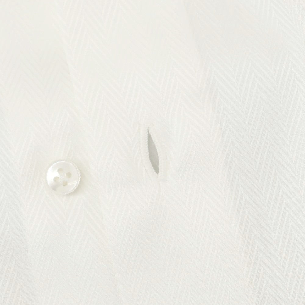 [Used] Luigi Borrelli LUCIANO Herringbone Cotton Dress Shirt White [43] [Condition Rank B] [Men&