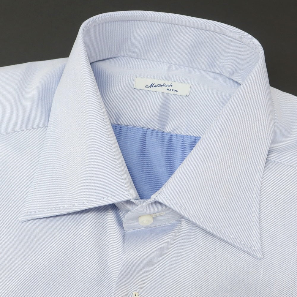[Used] Mattabisch Twill Cotton Dress Shirt Blue x White [43] [Condition Rank B] [Men&