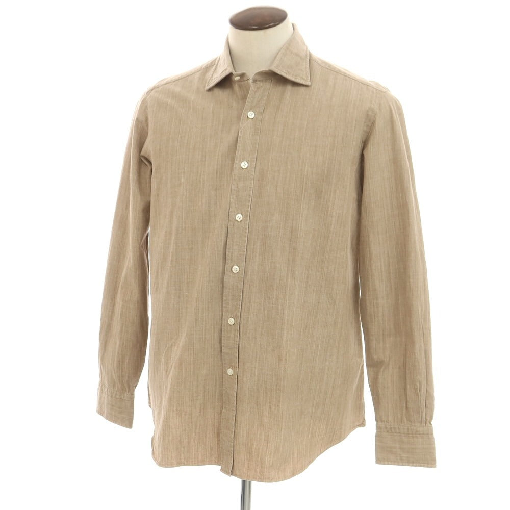 [Used] Salvatore Piccolo Cotton Wide Collar Shirt Dark Beige [42] [Condition Rank B] [Men&