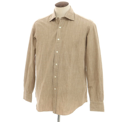 [Used] Salvatore Piccolo Cotton Wide Collar Shirt Dark Beige [42] [Condition Rank B] [Men&