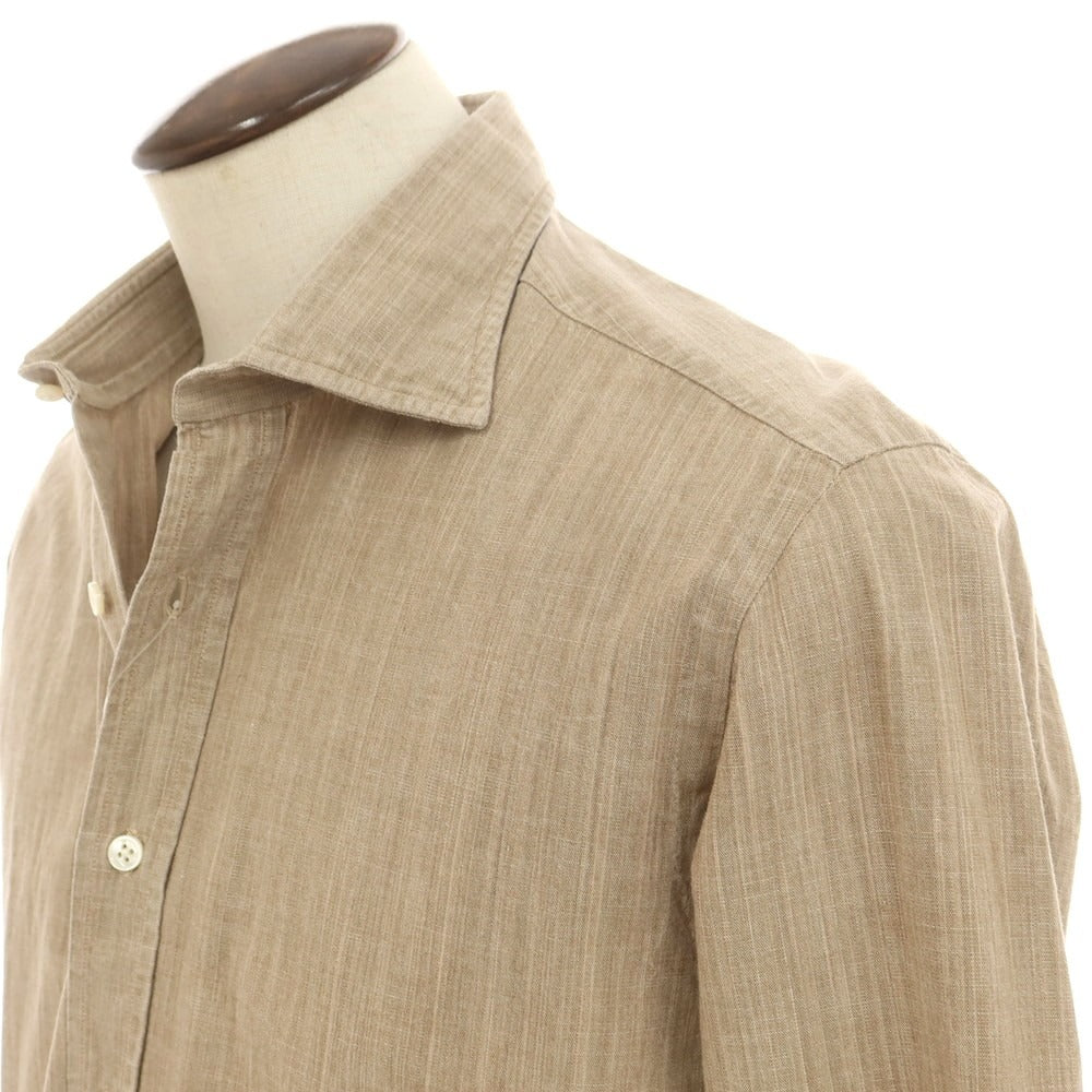 [Used] Salvatore Piccolo Cotton Wide Collar Shirt Dark Beige [42] [Condition Rank B] [Men&