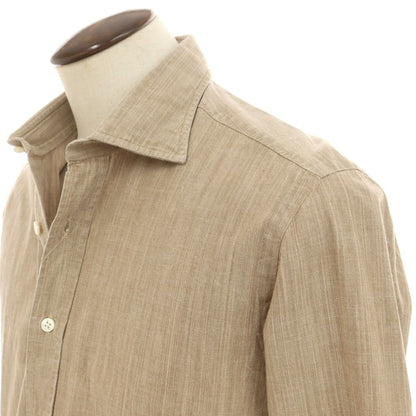 [Used] Salvatore Piccolo Cotton Wide Collar Shirt Dark Beige [42] [Condition Rank B] [Men&