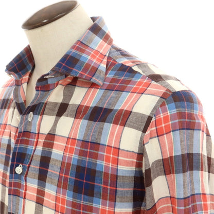 [Used] Salvatore Piccolo Cotton Check Casual Shirt Red x Blue [42] [Condition Rank C] [Men&