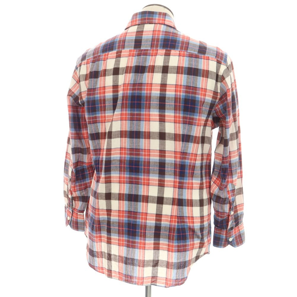 [Used] Salvatore Piccolo Cotton Check Casual Shirt Red x Blue [42] [Condition Rank C] [Men&